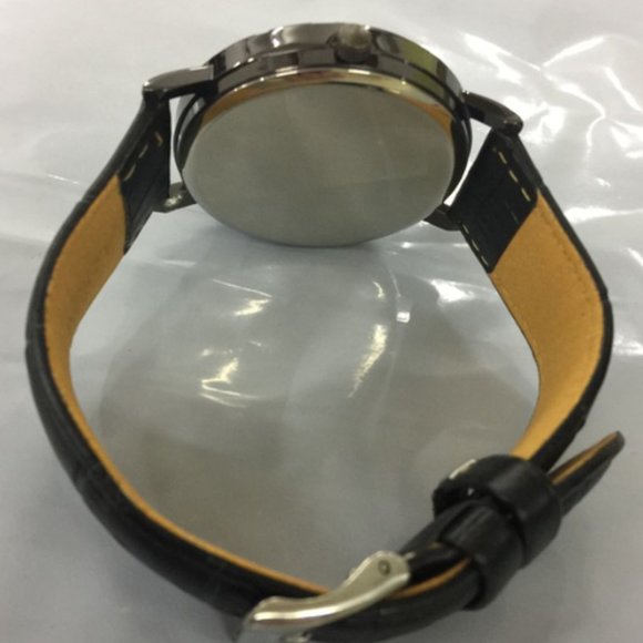 Michael Jordan Watch One Hand Dunk Genuine Black Leather Strap Gift Box - Picture 2 of 2